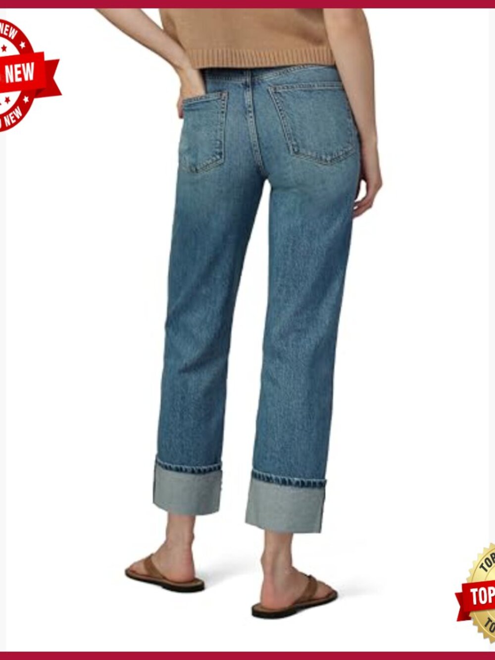 High Rise Straight Leg Jeans, 32" Inseam, Lightweight Denim - Picture 4 of 7